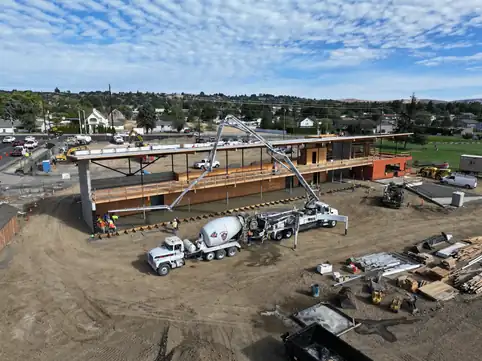 Aerial view of a Poppoff pump and mixer at the new Westwood Golf Course clubhouse in Yakima